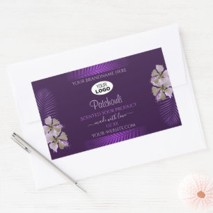 Lila Produktkennzeichnungen Logo für Hawaii-Blume Rechteckiger Aufkleber