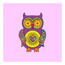 Lila Psychedelic Owl