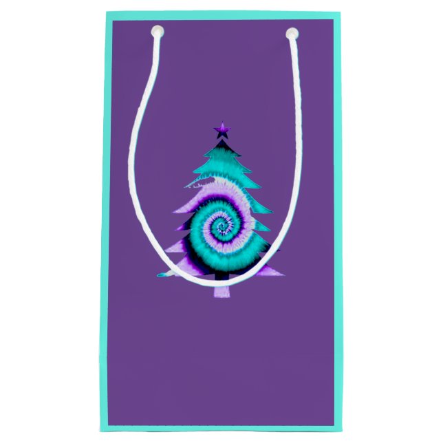 Lila Psychedelic Tree Geschenktasche Kleine Geschenktüte (Vorderseite)