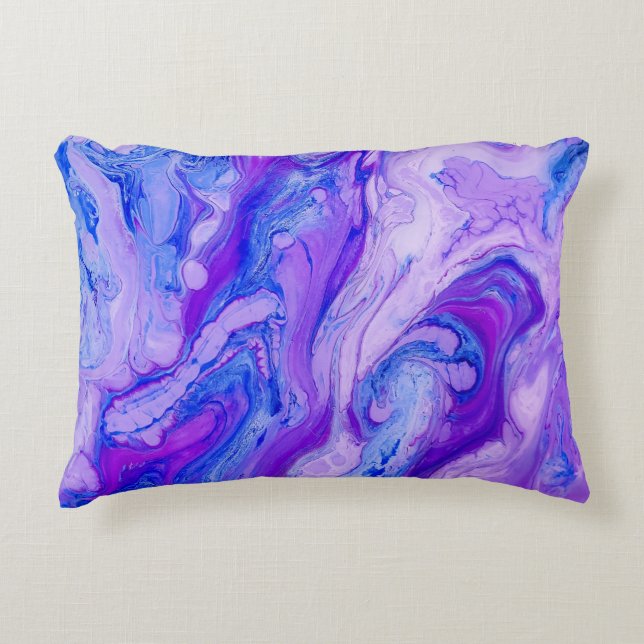 lila psychedelische Flüssigkeit Dekokissen (Vorderseite)
