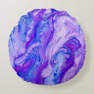 lila psychedelische Flüssigkeit Rundes Kissen