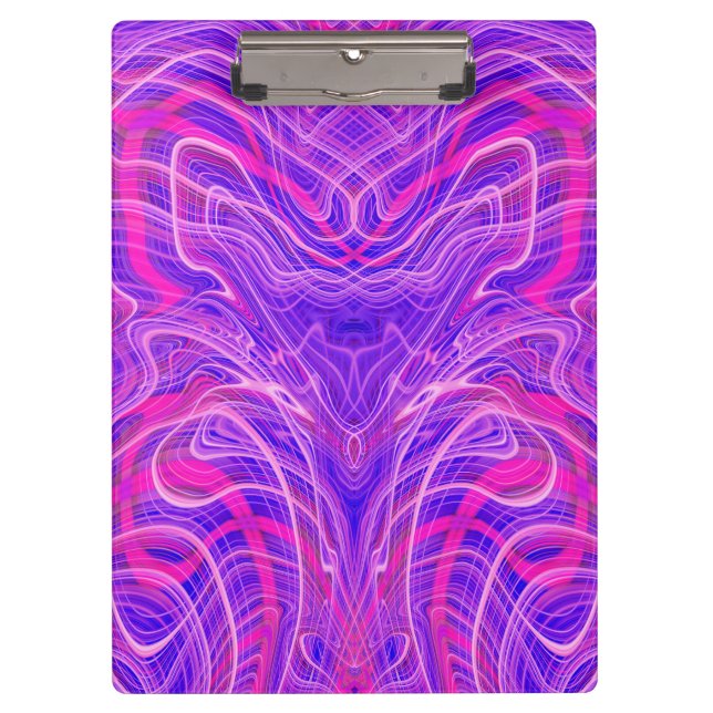 Lila psychedelisches Muster Klemmbrett (Vorderseite)