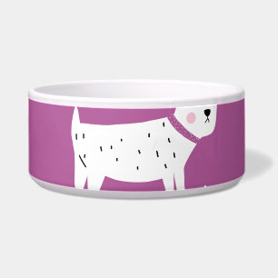 Lila Pudel: Monochromes Retro-Muster Napf