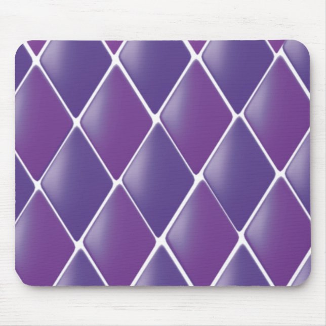 Lila Puffy-Diamantmuster Mousepad (Vorne)
