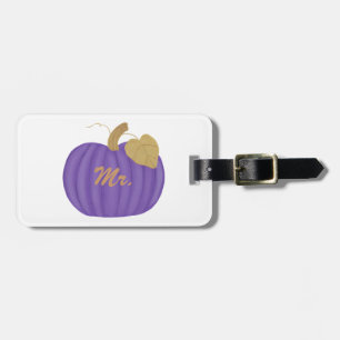 Lila Pumpkin Gold Leaf Mr. Luggage Tag Gepäckanhänger