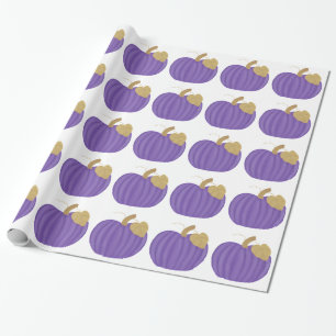 Lila Pumpkin Gold Leaf Wrapping Paper Geschenkpapier