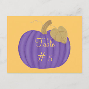 Lila Pumpkin-Tischnummer Postkarten