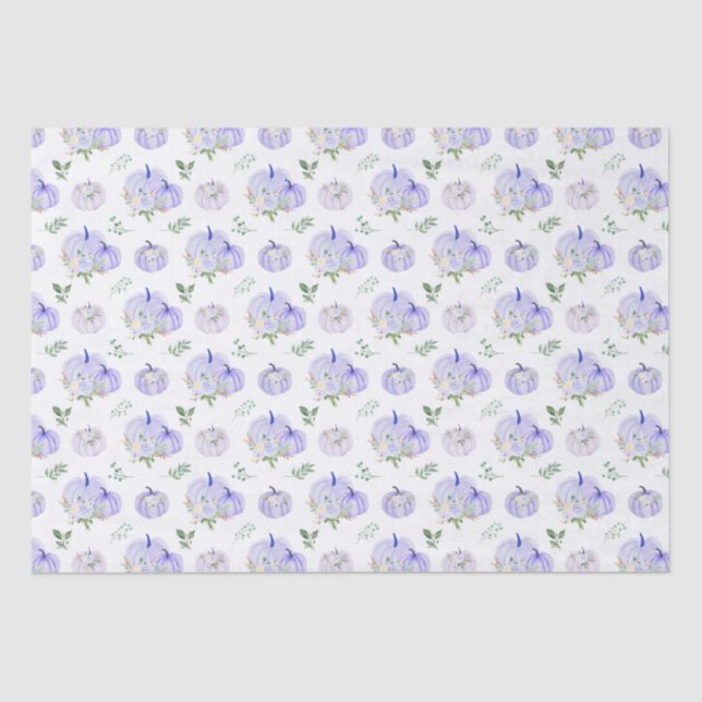 Lila Pumpkins Floral Seidenpapier (Vorderseite)