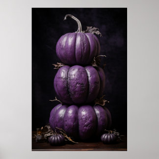 Lila Pumpkins gestapelt Poster