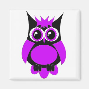 Lila Punk-Owl-Magnet Magnet