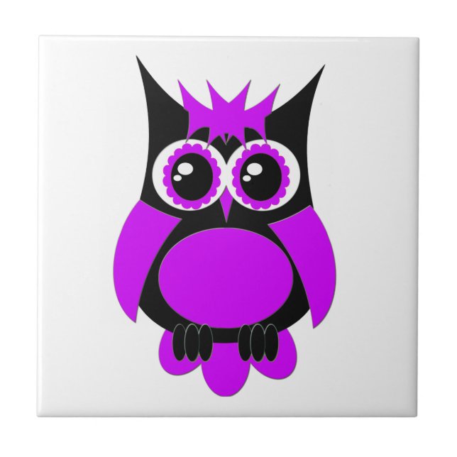 Lila Punk-Owl-Tal Fliese (Vorderseite)