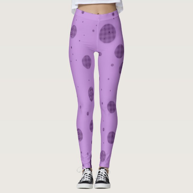 Lila Punkt Chaos Leggings (Vorderseite)