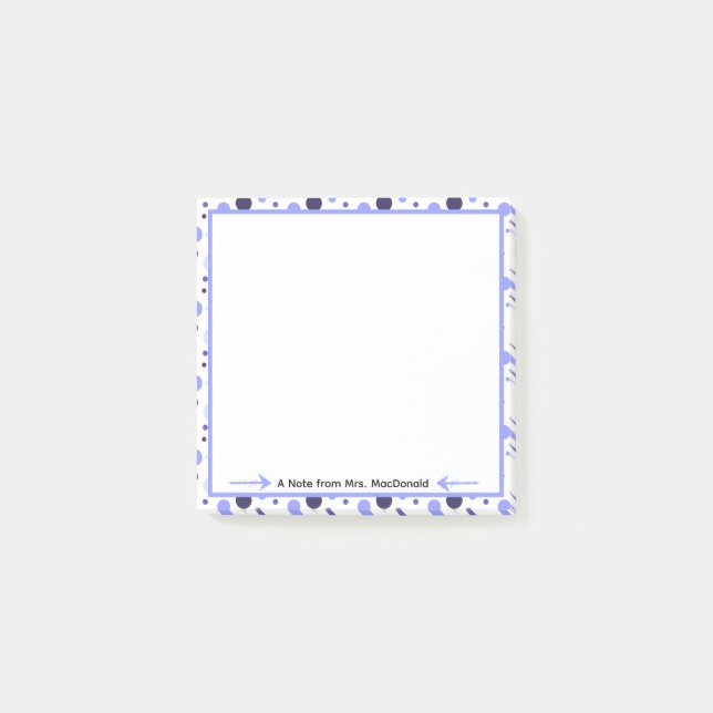 Lila Punkte-Lehrerdankeschön-Geschenk Post-it Klebezettel (Vorderseite)
