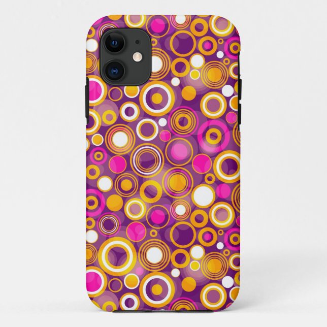 Lila Punkte-Muster Case-Mate iPhone Hülle (Rückseite)