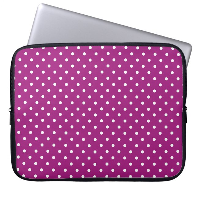 Lila Punkte-Muster Laptopschutzhülle (Vorderseite)