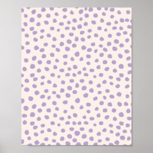 Lila Punkte Preppy moderne Druckstellen Poster