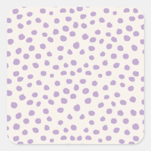 Lila Punkte Preppy moderne Druckstellen Quadratischer Aufkleber