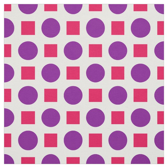 Lila Punkte und Fuchsienquadrate Stoff (Muster)
