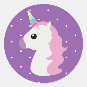 Lila Punkte Unicorns Emoji Stickers