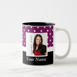 Lila Punktvorlage Zweifarbige Tasse