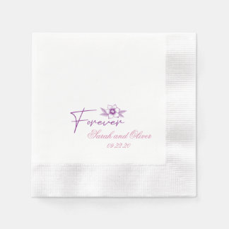 Lila Pur Hochzeit Serviette