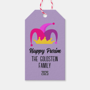 Lila Purim Hat Family Name: Fahnen Geschenkanhänger