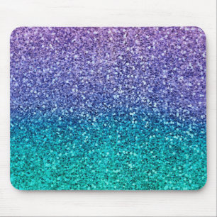 Lila Purpur & Türkis Grün Funkelnder Glitter Mousepad