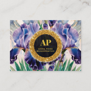 *~ LILA QR AP10 IRIS Blume Gold Business Card Visitenkarte