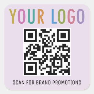 Lila QR-Code-Aufkleber-Logo 1,5 Zoll quadratisch Quadratischer Aufkleber