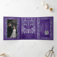 Lila QR-Code für Silberhochzeit im Mittelalter