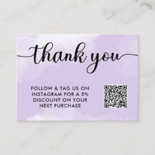 Lila QR-Code Vielen Dank, dass Sie Einfügen gekauf Treuekarte