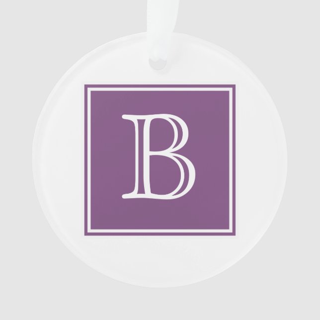 Lila-Quadrat-Monogramm-Acryldekor Ornament (Vorderseite)