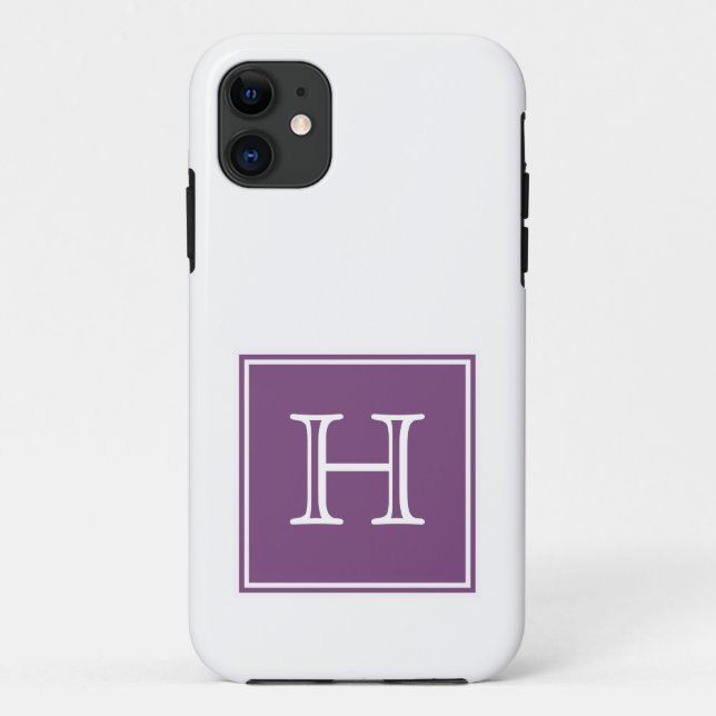 Lila-Quadrat-Monogramm Case-Mate iPhone Hülle (Rückseite)