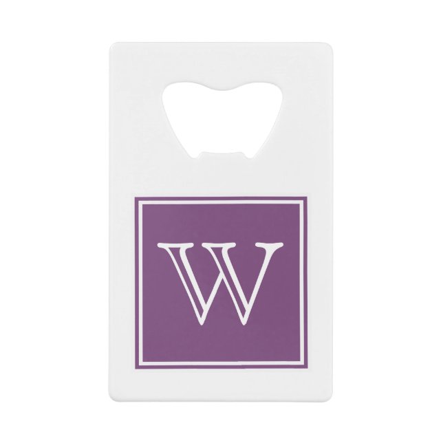 Lila-Quadrat-Monogramm-Flaschenöffner Geldbeutel Flaschenöffner (Vorderseite)