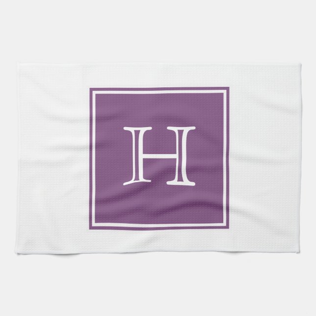 Lila-Quadrat-Monogramm-Handtuch Handtuch (Horizontal)