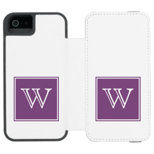 Lila-Quadrat-Monogramm Incipio Watson™ iPhone 5 Geldbörsen Hülle
