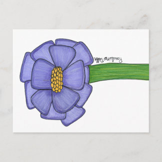 Lila Quadratische Blumenpostkarte Postkarte
