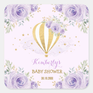 Lila Quadratischer Aufkleber