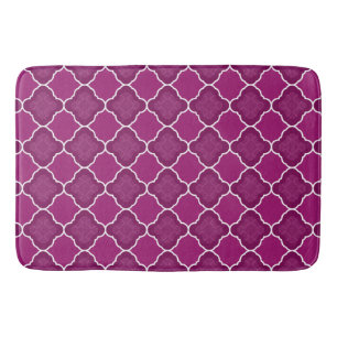 Lila Quatrefoil geometrisches Muster-Kissen Badematte