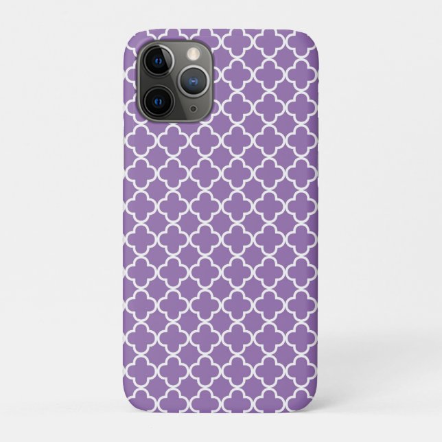 Lila Quatrefoil Muster Case-Mate iPhone Hülle (Rückseite)