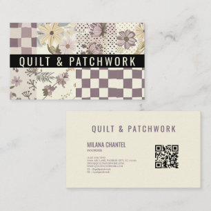 Lila Quilt-Patchwork-Handmade Kleidung Visitenkarte