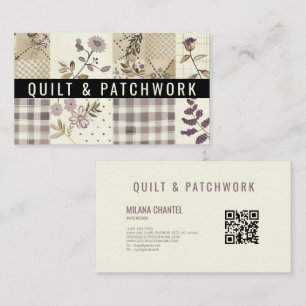 Lila Quilt-Patchwork-Handmade Kleidung Visitenkarte