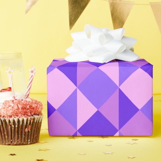 Lila Quiltmuster Geschenkpapier (Geburtstagsparty)