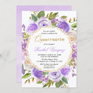 Lila Quinceanera Bläserlavender lilac Einladung
