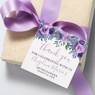 Lila Quinceanera Danke Geschenkanhänger
