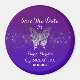 Lila Quinceanera Save the Date Einladung Magnet