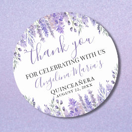 Lila Quinceanera Vielen Dank Runder Aufkleber