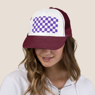 Lila Racing Checkered Flag Display benutzerdefinie Truckerkappe