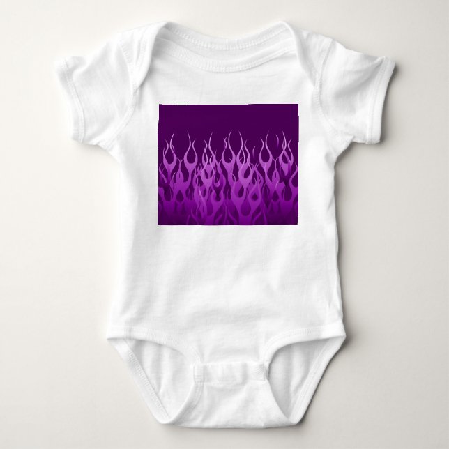 Lila Racing-Flammen Baby Strampler (Vorderseite)
