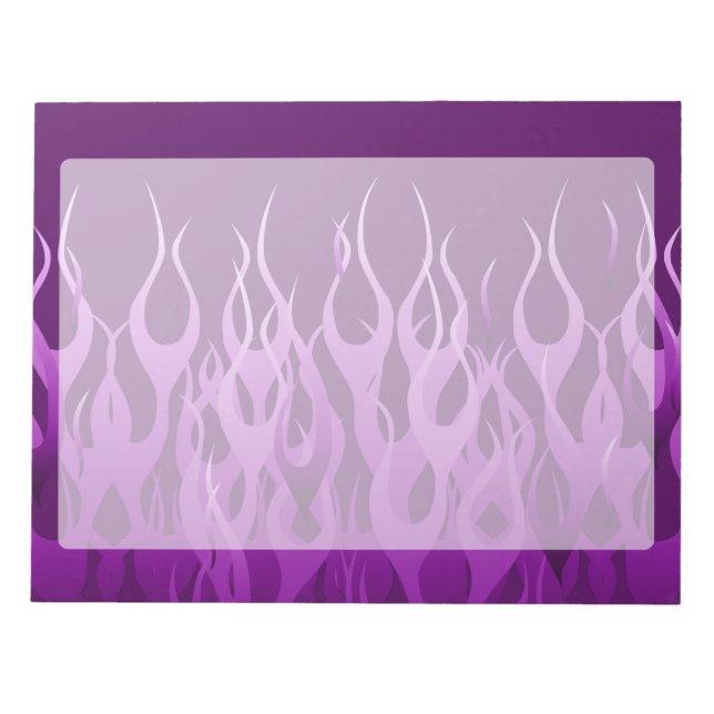 Lila Racing-Flammen Notizblock (Vorderseite)